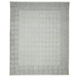 2' x 3' Blue and Ivory Geometric Flatweave Handmade Distressed Area Rug with Fringe