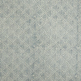 2' x 3' Blue and Ivory Geometric Flatweave Handmade Distressed Area Rug with Fringe