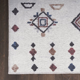 5' x 7' Gray and Brown Geometric Power Loom Washable Area Rug