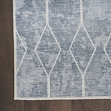 6' x 9' Blue and Gray Geometric Power Loom Washable Area Rug