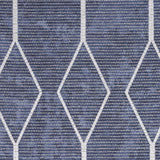 8' x 10' Blue and Ivory Geometric Power Loom Washable Area Rug