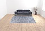 9' x 12' Blue and Gray Geometric Power Loom Washable Area Rug