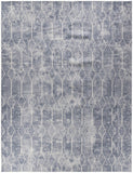 9' x 12' Blue and Beige Geometric Power Loom Washable Area Rug