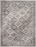 8' x 10' Ivory and Tan Floral Power Loom Distressed Washable Area Rug