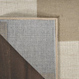 5' x 7' Natural and Ivory Geometric Power Loom Washable Non Skid Area Rug