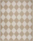 8' x 10' Natural and Ivory Geometric Power Loom Washable Non Skid Area Rug