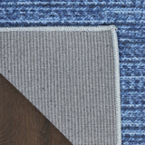 5' x 7' Blue and Gray Abstract Power Loom Washable Non Skid Area Rug