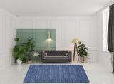 8' x 10' Blue and Gray Abstract Power Loom Washable Non Skid Area Rug