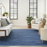 8' x 10' Blue and Gray Abstract Power Loom Washable Non Skid Area Rug