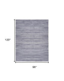 8' x 10' Blue and Gray Abstract Power Loom Washable Non Skid Area Rug