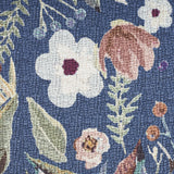 5' x 7' Blue and Green Floral Power Loom Washable Non Skid Area Rug