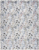 5' x 7' Ivory Blue and Gray Floral Power Loom Washable Non Skid Area Rug