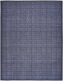 8' x 10' Blue and Gray Geometric Power Loom Washable Non Skid Area Rug