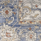 9' x 12' Ivory Blue and Gray Oriental Power Loom Area Rug