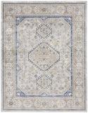 9' x 12' Ivory Blue and Gray Oriental Power Loom Area Rug