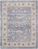 9' x 12' Blue and Gray Oriental Power Loom Area Rug