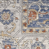 9' x 12' Blue and Gray Oriental Power Loom Area Rug