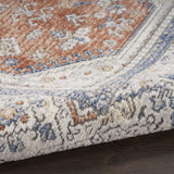 9' x 12' Blue and Gray Oriental Power Loom Area Rug