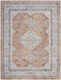 9' x 12' Blue and Beige Oriental Power Loom Area Rug