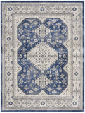 9' x 12' Ivory Blue and Gray Oriental Power Loom Area Rug