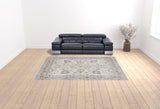 9' x 12' Gray and Ivory Oriental Power Loom Area Rug