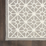 5' x 7' Gray and Ivory Geometric Hand Tufted Area Rug