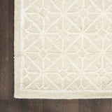 8' x 10' Beige and Ivory Geometric Hand Tufted Area Rug