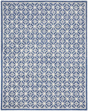 8' x 10' Blue and Off White Geometric Hand Tufted Area Rug