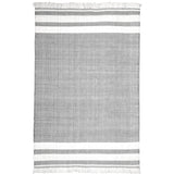 9' x 12' Gray Striped Handmade Stain Resistant Non Skid Indoor Outdoor Area Rug