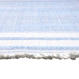 8' x 10' Blue Striped Handmade Stain Resistant Non Skid Indoor Outdoor Area Rug