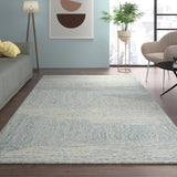 8' x 10' Blue Wool Abstract Hand Tufted Area Rug