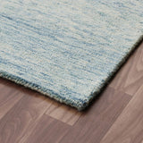 9' x 12' Blue Wool Abstract Hand Tufted Area Rug