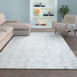 5' x 7' Silver Wool Geometric Hand Tufted Area Rug