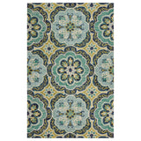 5' x 7' Green Wool Floral Hand Tufted Area Rug