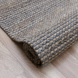 5' x 7' Gray Striped Hand Woven Area Rug