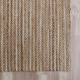 9' x 12' Beige Striped Hand Woven Area Rug