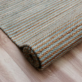 5' x 7' Blue Striped Hand Woven Area Rug