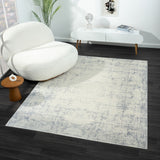 5' x 7' Beige Abstract Washable Non Skid Area Rug