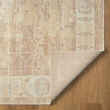 2' x 3' Beige Abstract Washable Non Skid Area Rug