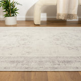 2' x 3' Gray Medallion Washable Non Skid Area Rug