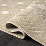 8' x 10' Beige Geometric Area Rug