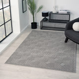 8' x 10' Beige Geometric Area Rug