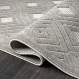 5' x 7' Gray Geometric Area Rug