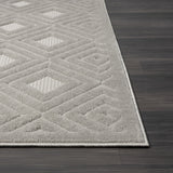 5' x 7' Gray Geometric Area Rug