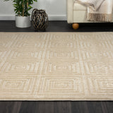 5' x 7' Ivory Geometric Area Rug