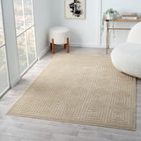 5' x 7' Beige Geometric Area Rug