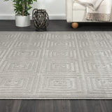 8' x 10' Beige Geometric Area Rug