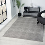 5' x 7' Gray Geometric Area Rug