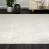 5' x 7' Ivory Trellis Area Rug