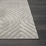 5' x 7' Gray Trellis Area Rug